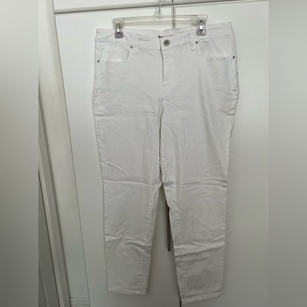 Style & Co. Women's White Skinny Jeans Sz 16